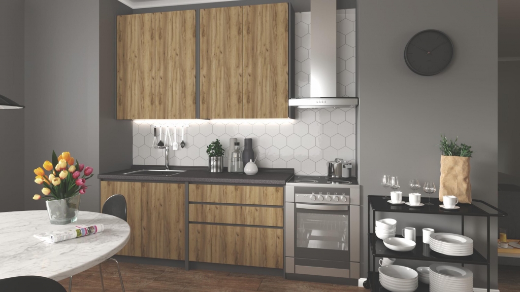 Luxusní kuchyně Idea s XL úložnými prostory a s rozměrem 180 cm vejde i do malých místností.
