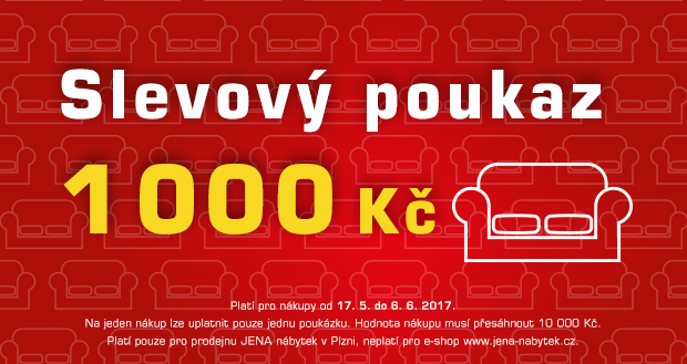 JENA nábytek Plzeň: Výprodej vystavených kusů startuje - 1 000 Kč sleva