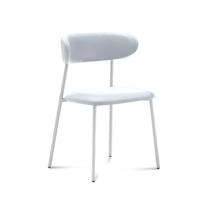 Anais - Jídelní židle (lak bílý matný, eko kůže bílá)