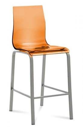 Barová židle Gel (oranžová transparentní)