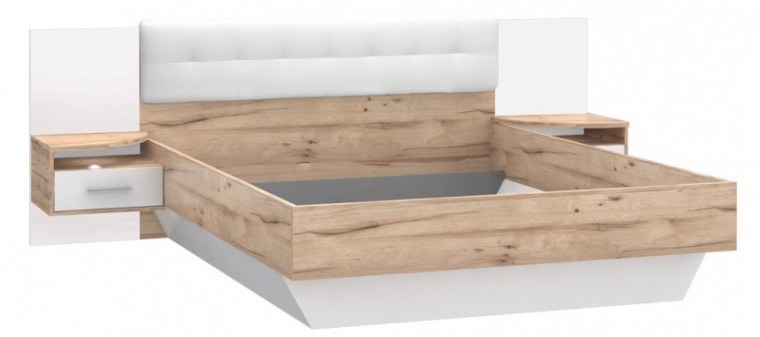 Dřevěná postel Corsica 160x200 cm, dub, bílá
