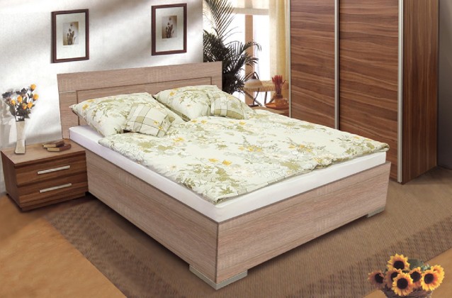 Dřevěná postel Dafne 2 180x200 cm, dub, s úložným prostorem