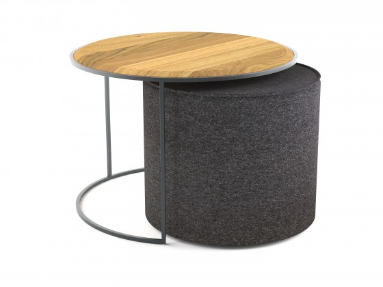 Konferenční stolek s taburetem Modern (hnědá, šedá)
