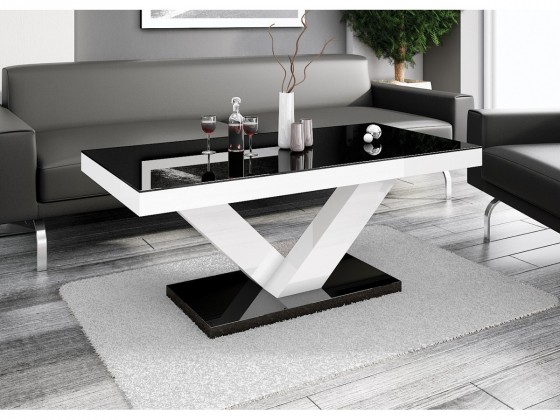 Konferenční stolek Victoria mini (černá lesk+bílá lesk)