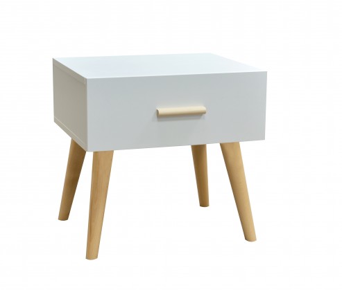 Noční stolek Creative (bílá/buk)